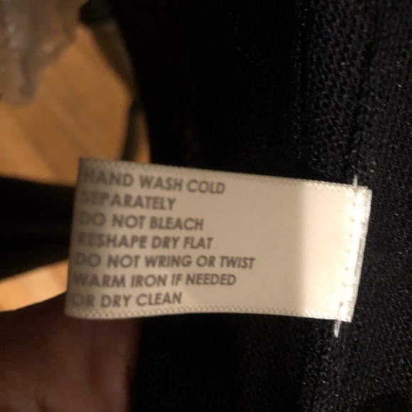 WHITE + WARREN medium black linen blend sweater vest drawstring tie at waist - Picture 10 of 15